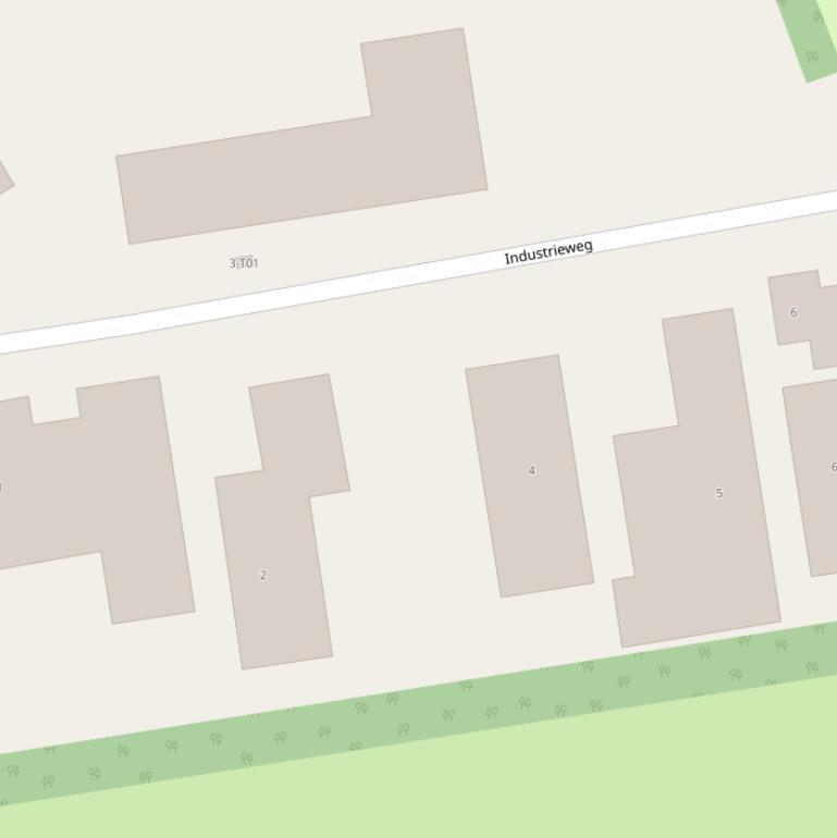 Kaart van de Industrieweg.