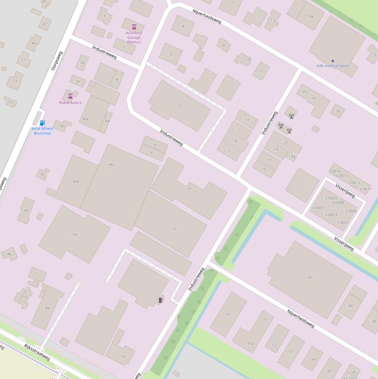 Kaart van de Industrieweg.