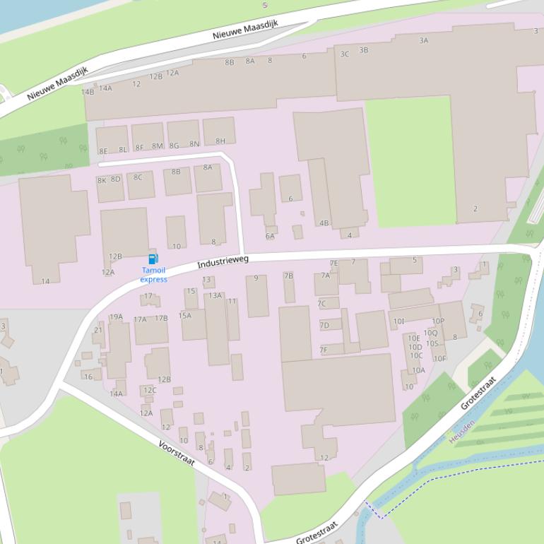 Kaart van de Industrieweg.