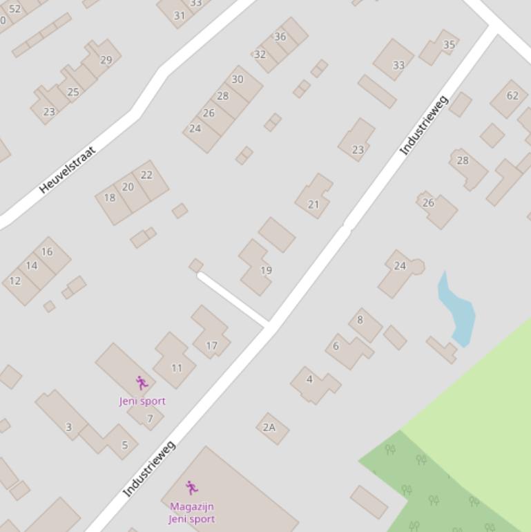 Kaart van de Industrieweg.