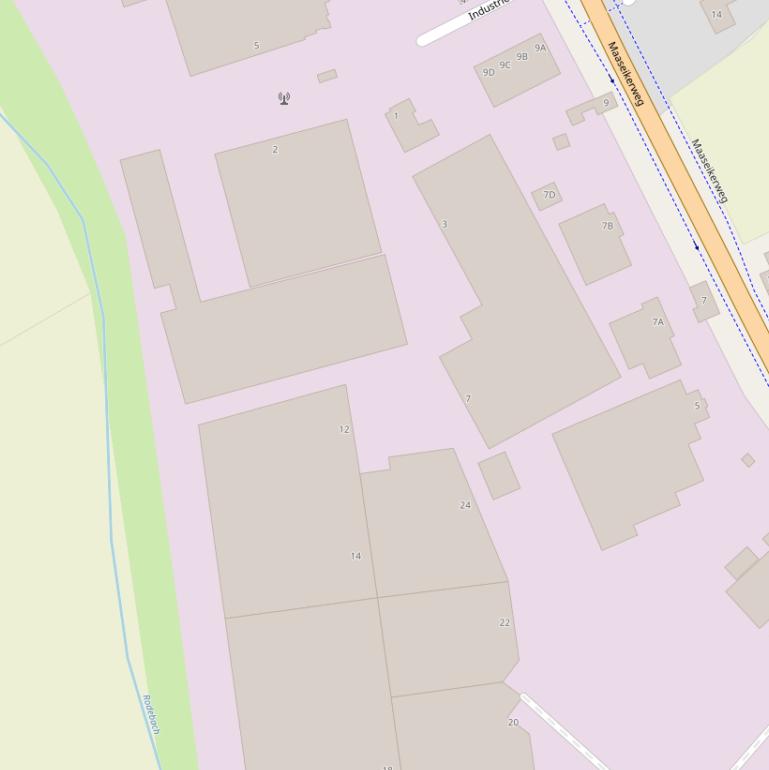 Kaart van de Industrieweg.