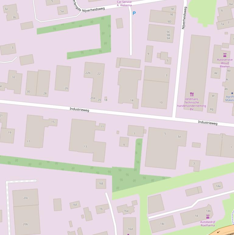 Kaart van de Industrieweg.