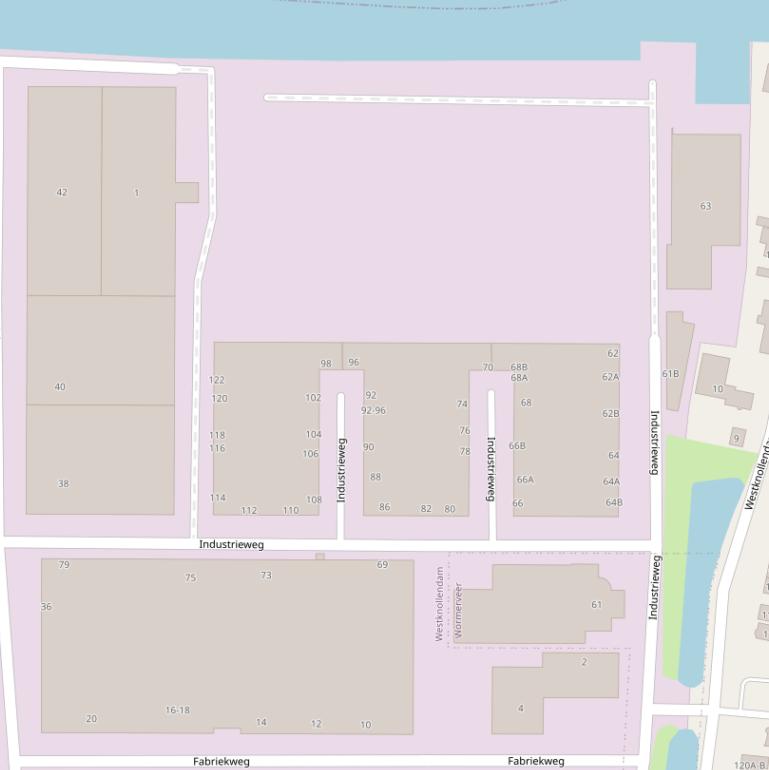 Kaart van de Industrieweg.