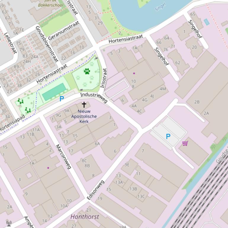 Kaart van de Industrieweg.