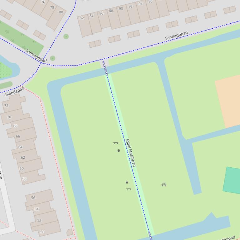 Kaart van het Iqbal Masihpad.