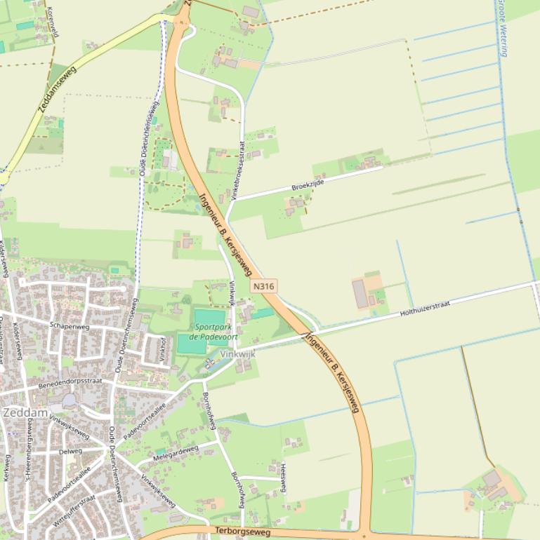 Kaart van de Ir B Kersjesweg.