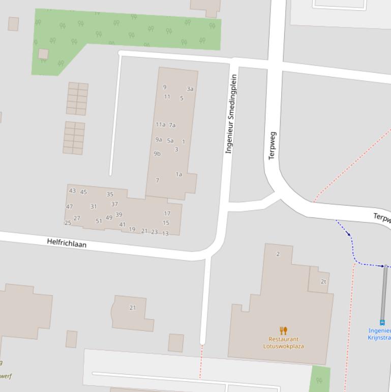 Kaart van het Ir. Smedingplein.