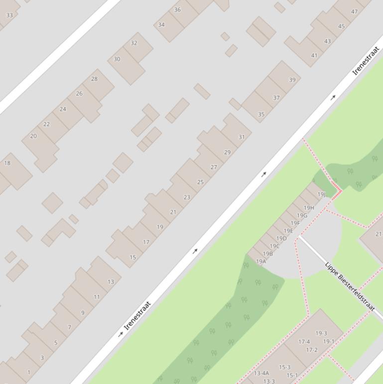 Kaart van de Irenestraat.