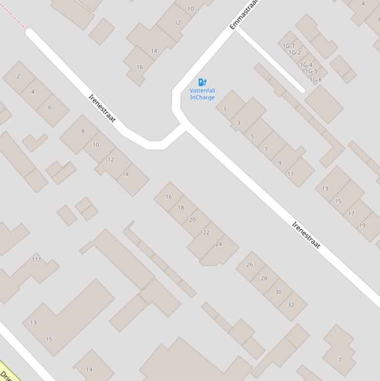 Kaart van de Irenestraat.