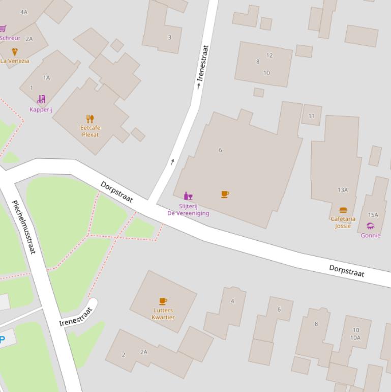 Kaart van de Irenestraat.