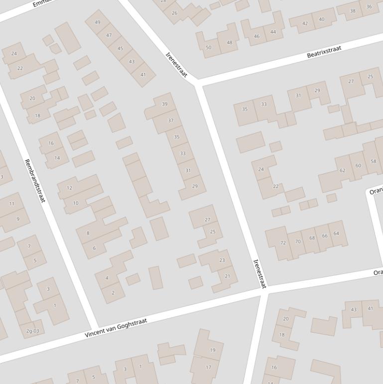 Kaart van de Irenestraat.