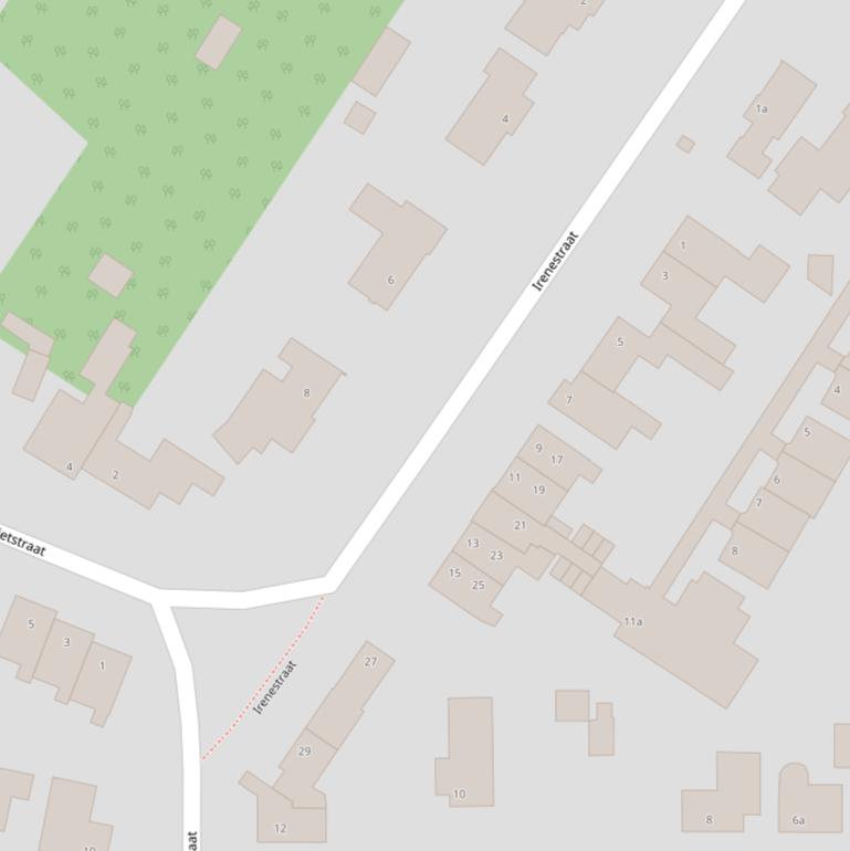 Kaart van de Irenestraat.