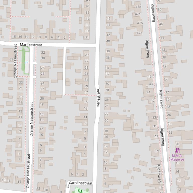 Kaart van de Irenestraat.