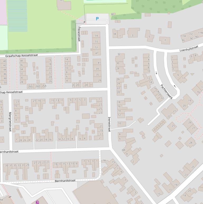 Kaart van de Irenestraat.