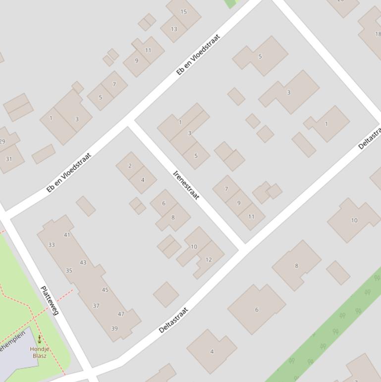 Kaart van de Irenestraat.