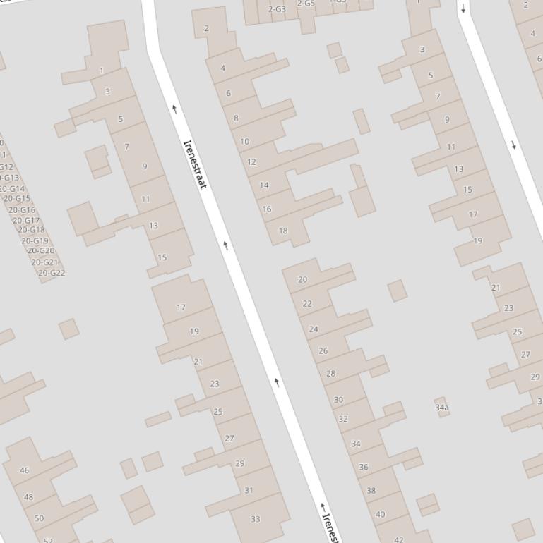 Kaart van de Irenestraat.