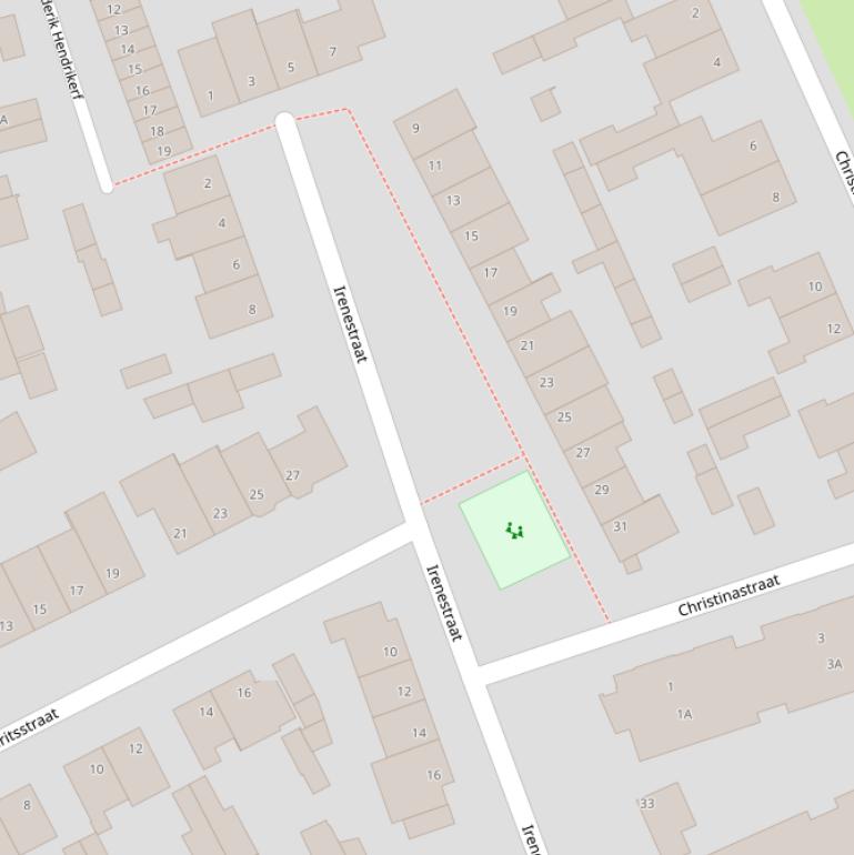 Kaart van de Irenestraat.