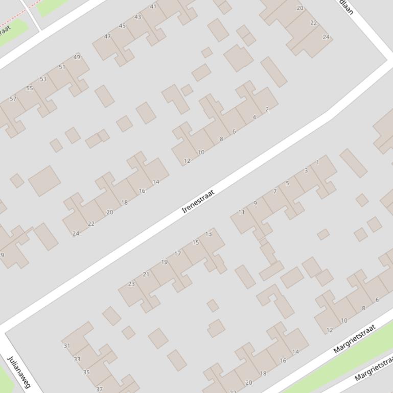 Kaart van de Irenestraat.