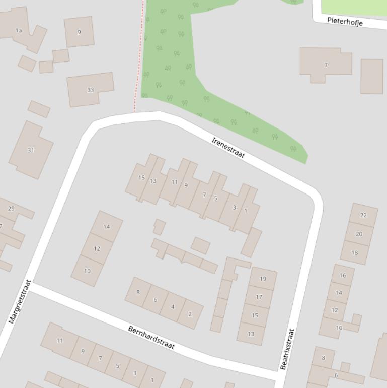 Kaart van de Irenestraat.