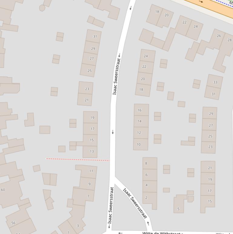 Kaart van de Is. Sweersstraat.