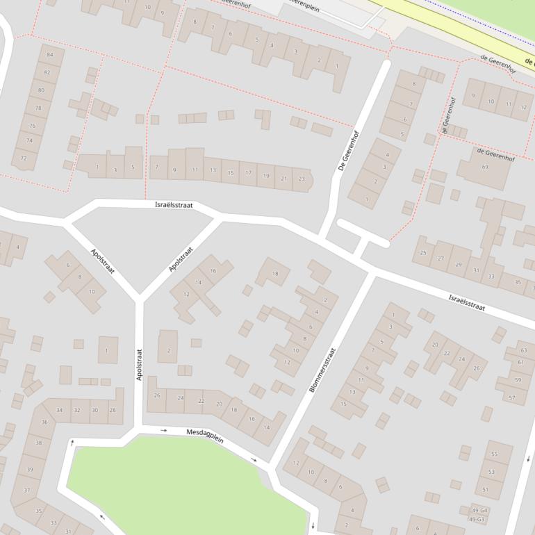 Kaart van de Israëlsstraat.