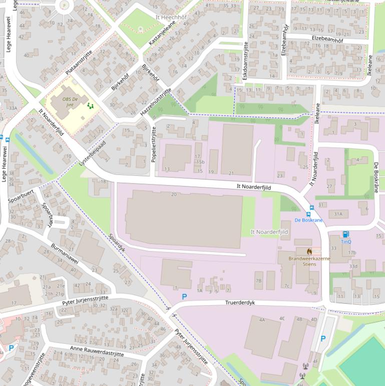 Kaart van  It Noarderfjild.