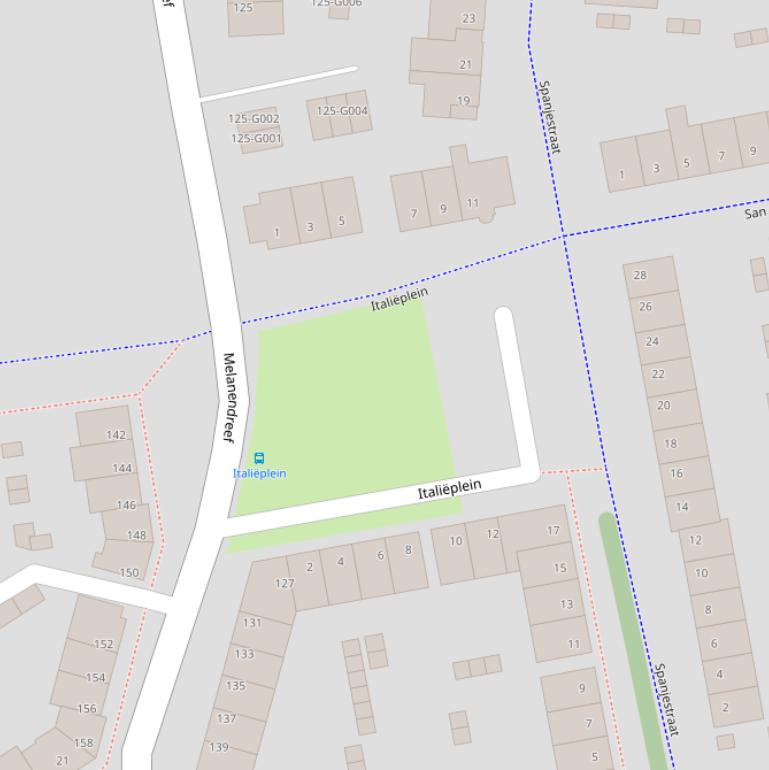 Kaart van het Italiëplein.