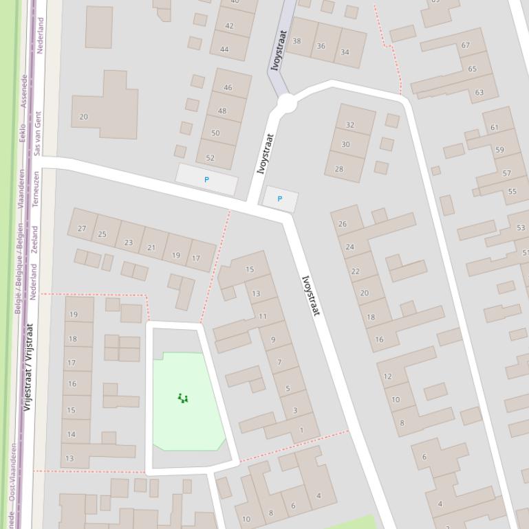 Kaart van de Ivoystraat.