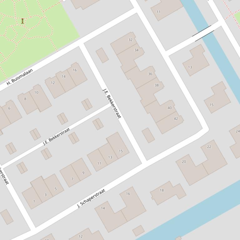 Kaart van de J.E.E. Bekkerstraat.