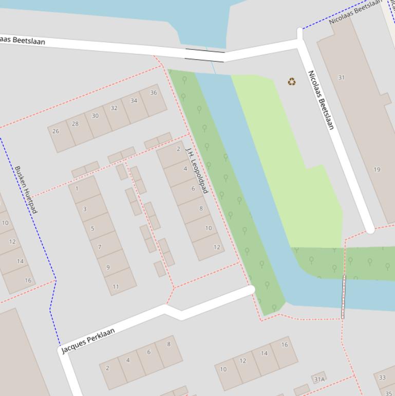 Kaart van het J.H. Leopoldpad.