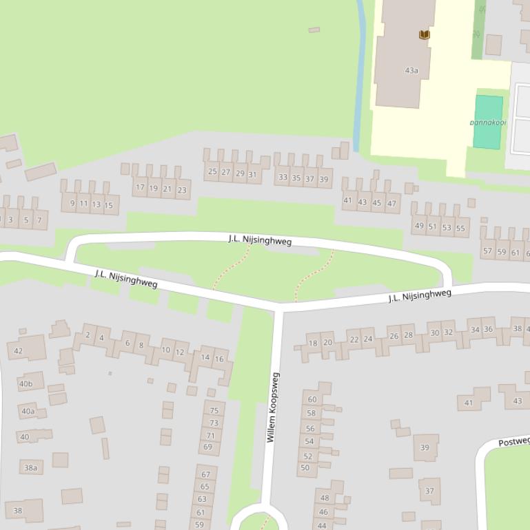 Kaart van de J.L. Nijsinghweg.