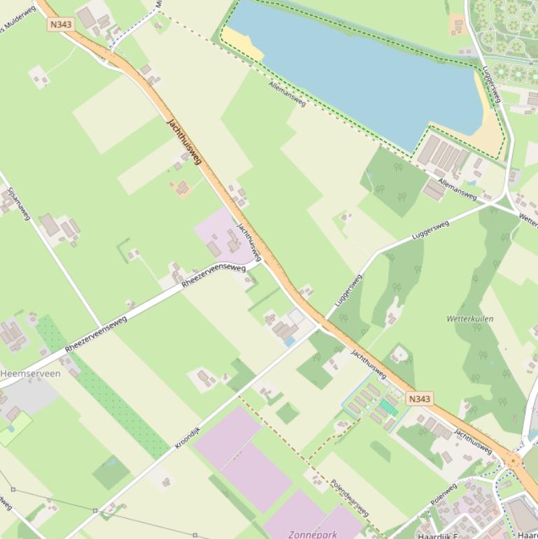 Kaart van de Jachthuisweg.