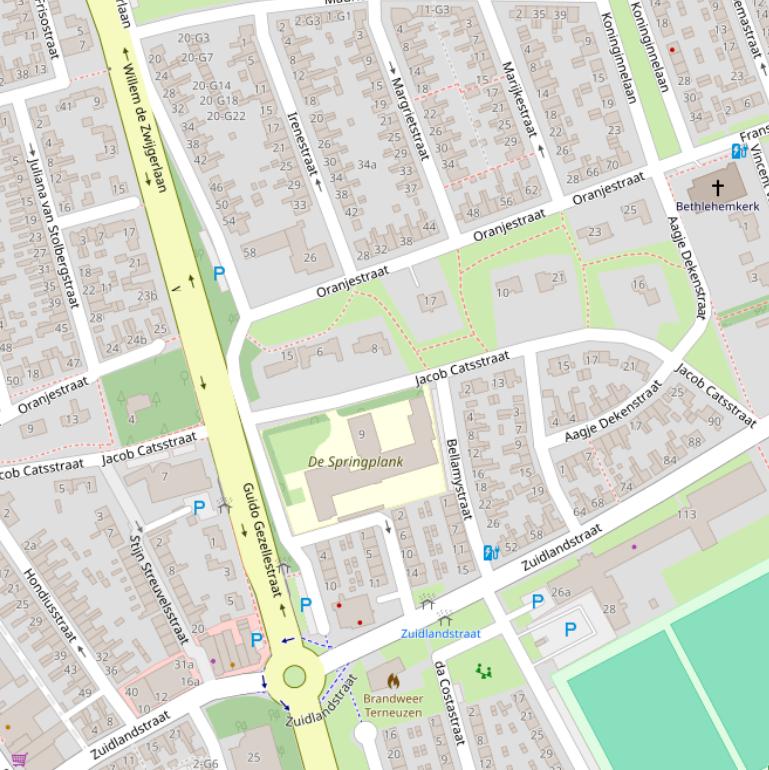 Kaart van de Jacob Catsstraat.