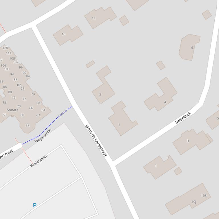 Kaart van  Jacob de Kerlestraat.