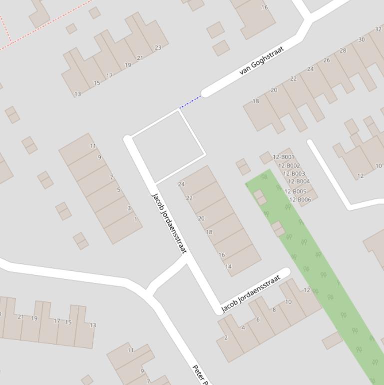 Kaart van de Jacob Jordaensstraat.