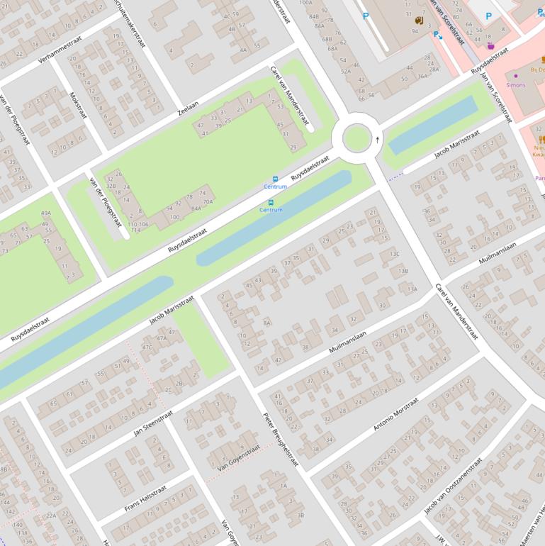 Kaart van de Jacob Marisstraat.