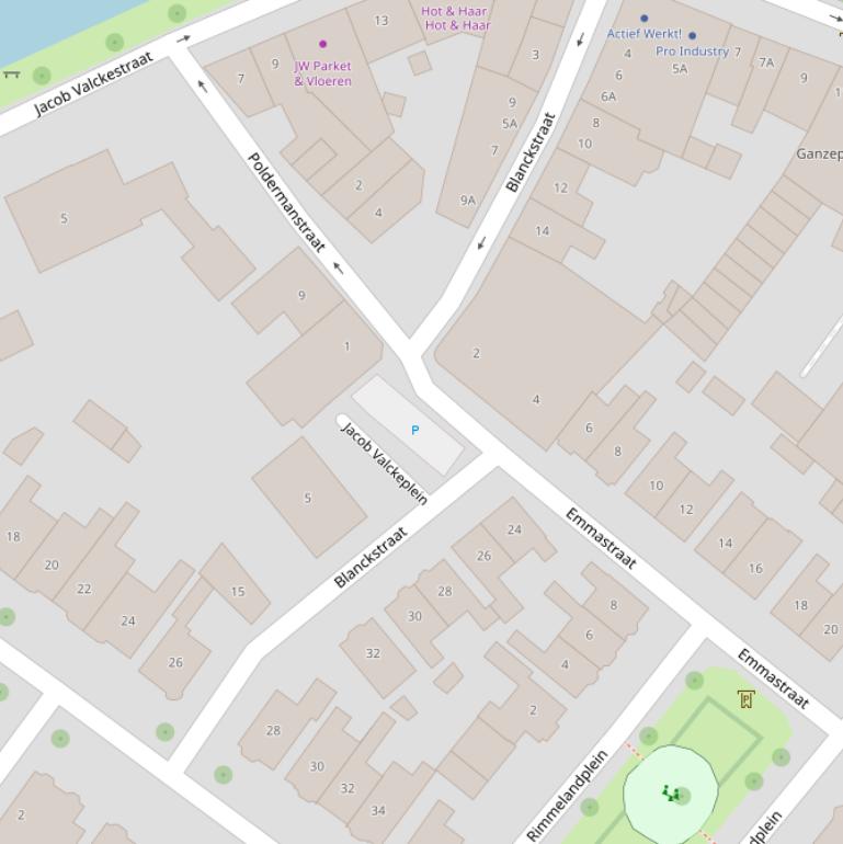 Kaart van het Jacob Valckeplein.