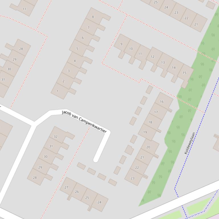 Kaart van  Jacob van Campenkwartier.