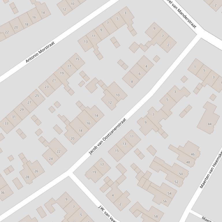 Kaart van de Jacob van Oostzanenstraat.