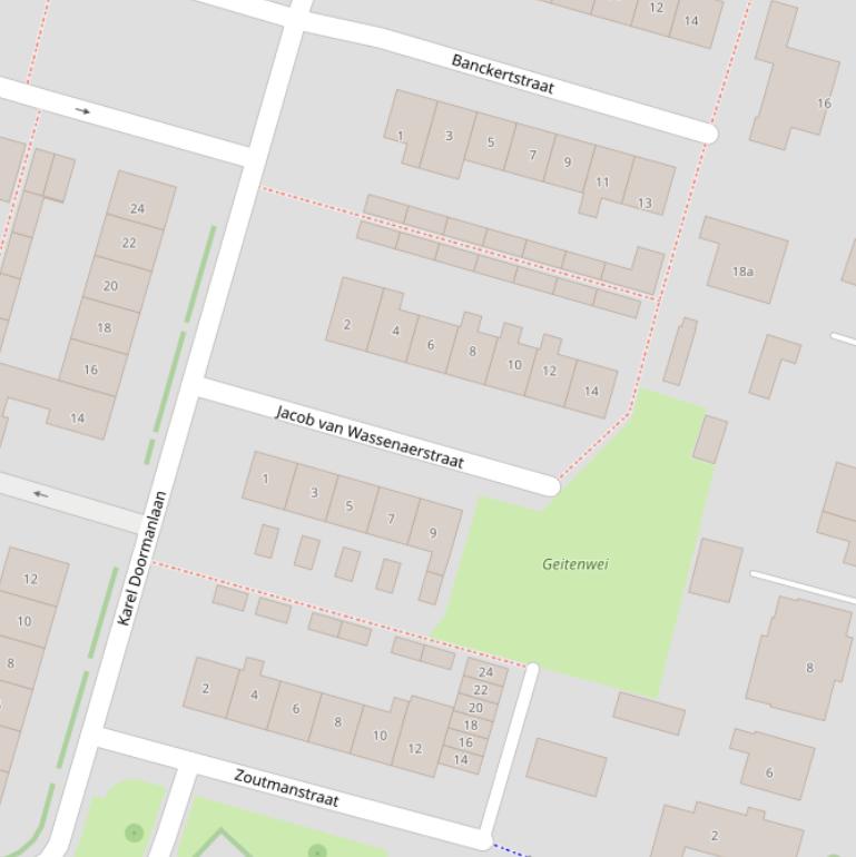 Kaart van de Jacob van Wassenaerstraat.