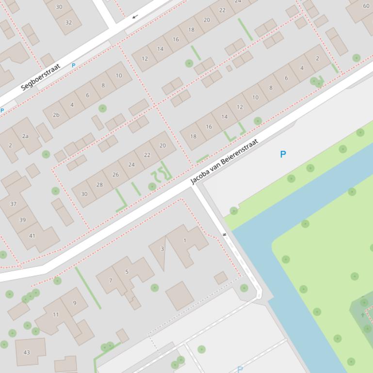 Kaart van de Jacoba van Beierenstraat.