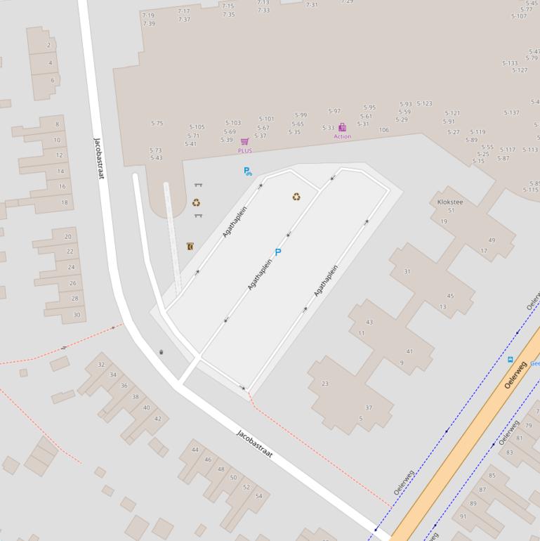 Kaart van de Jacobastraat.