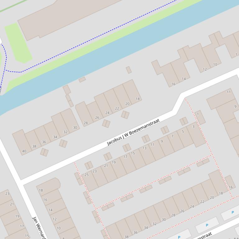 Kaart van de Jacobus J W Boezemanstraat.