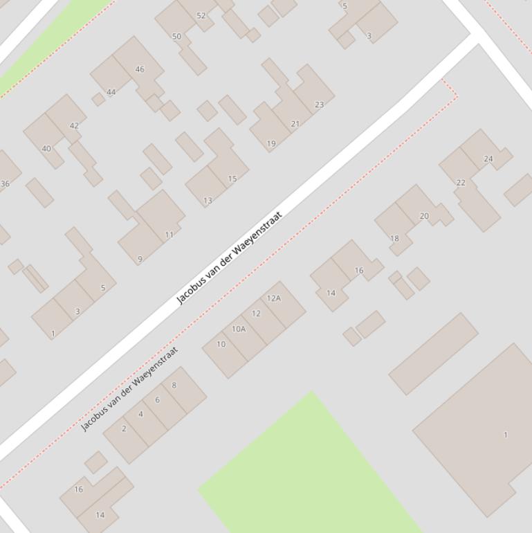 Kaart van de Jacobus van der Waeyenstraat.