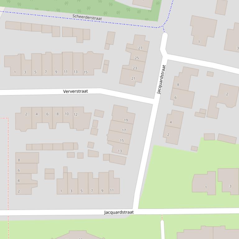 Kaart van de Jacquardstraat.