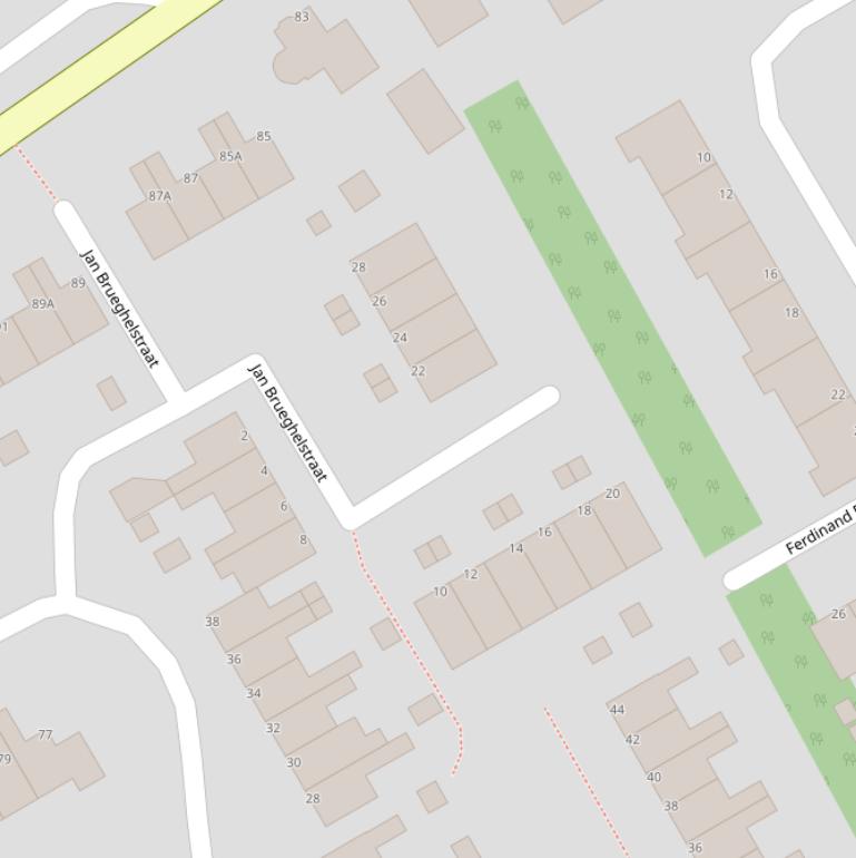 Kaart van de Jan Brueghelstraat.