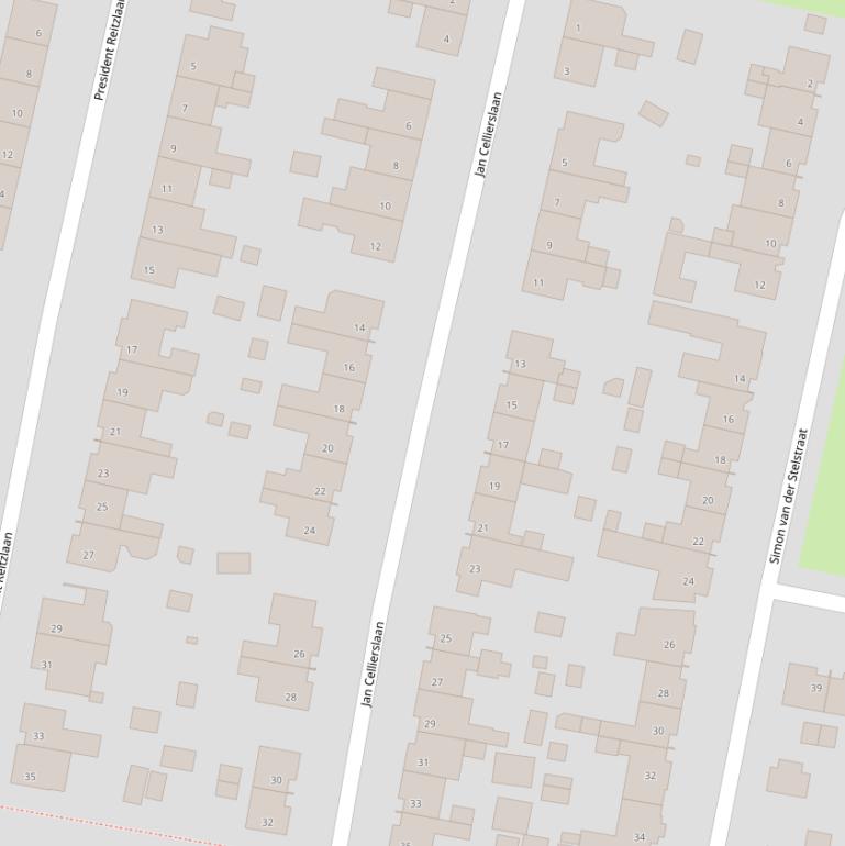 Kaart van de Jan Cellierslaan.