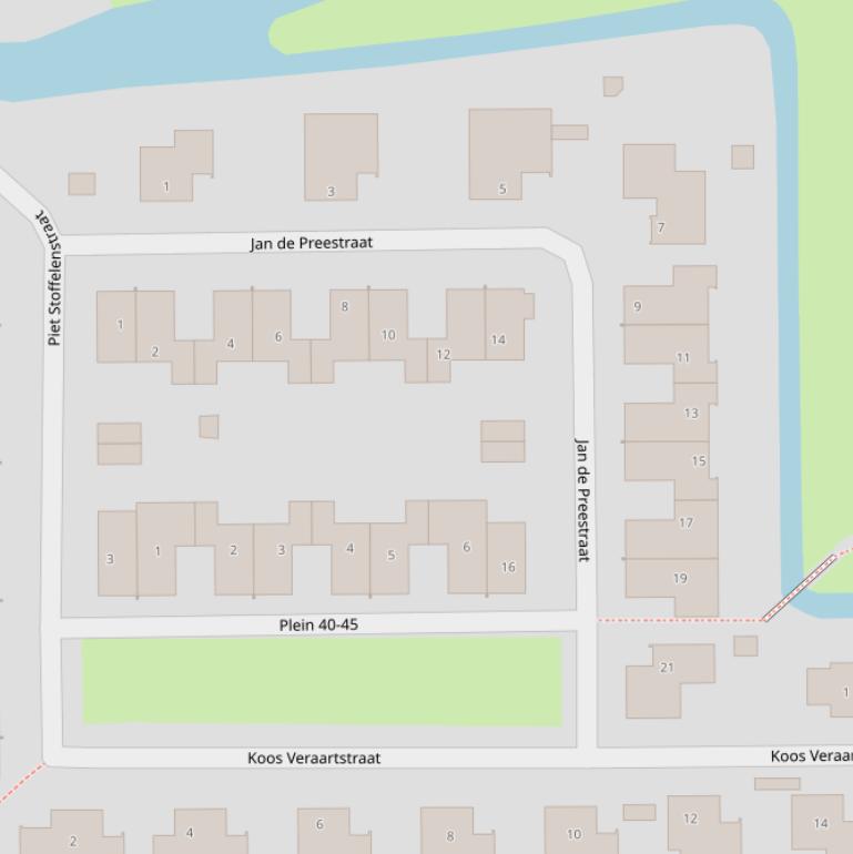 Kaart van  Jan de Preestraat.