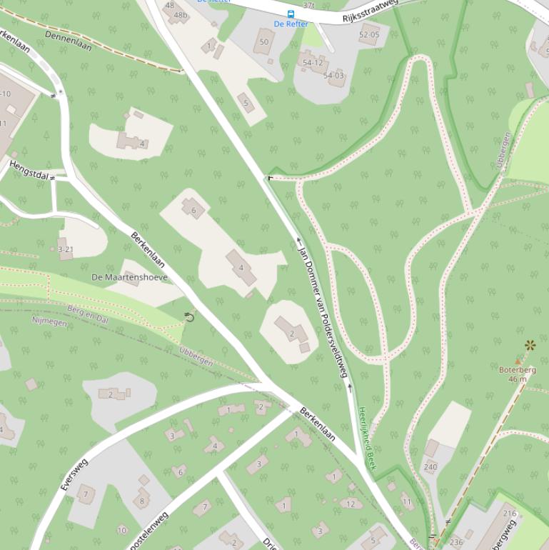 Kaart van de Jan Dommer van Poldersveldtweg.