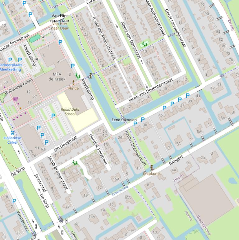 Kaart van de Jan Doustraat.